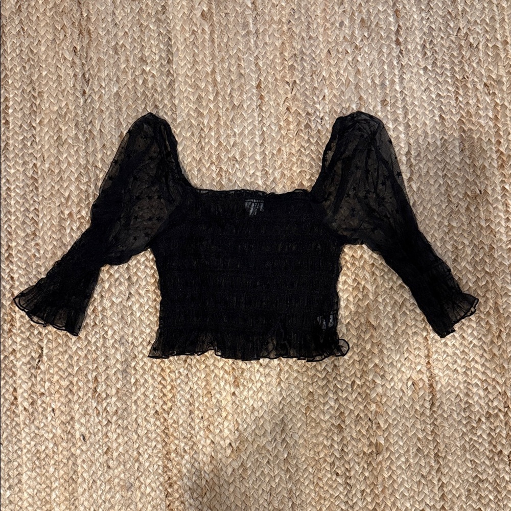 Elegant Black Lace Women's Top
